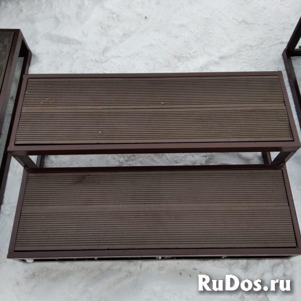 Наружные металлические лестницы с ДПК фото