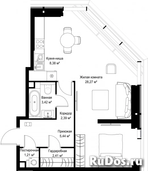 Продам 1 комнатную квартиру 51.52 м2 фотка