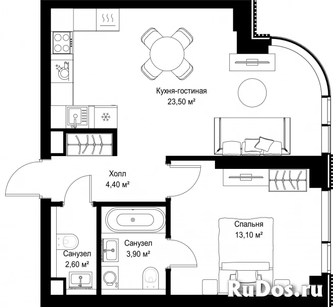 Продам 1 комнатную квартиру 47.5 м2 фотка