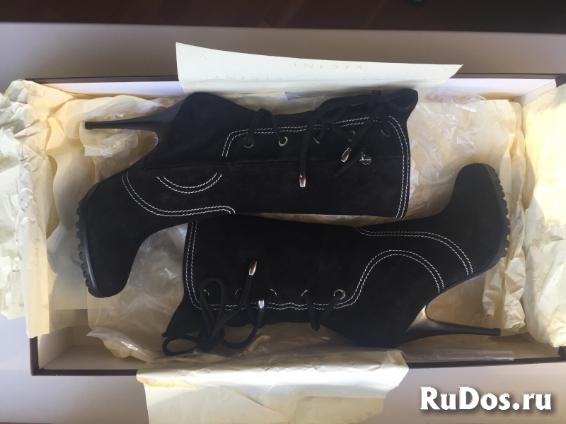 Сапоги новые vicini италия 39 размер замша черные внутри кожа пла изображение 3