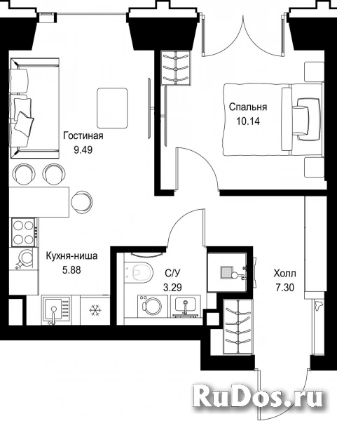 Продам 1 комнатную квартиру 36.1 м2 фотка