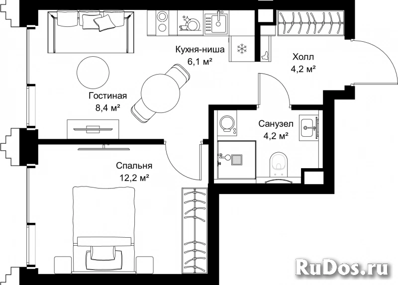 Продам 1 комнатную квартиру 35.1 м2 фотка