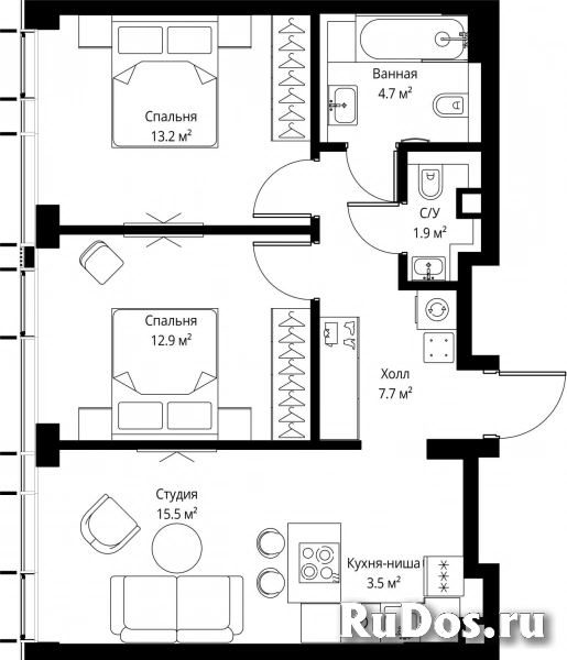 Продам 2 комнатную квартиру 59.4 м2 фотка