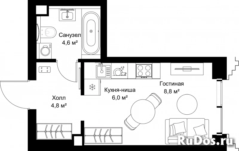 Продам 1 комнатную квартиру 24.2 м2 фотка