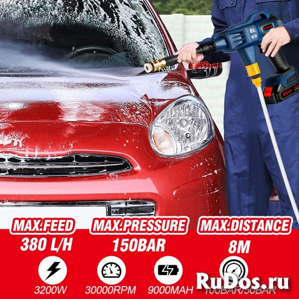 Мойка - автомойка 21V 150 бар (новая в упаковке) изображение 8