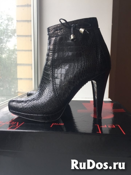 Ботинки left&rite италия 39 размер кожа черные платформа каблук 1 фото