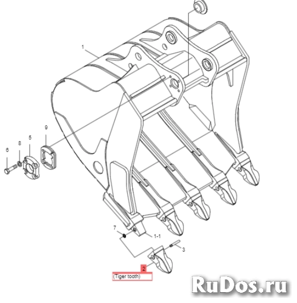 Коронка зуба ковша (61QB-31310) экскаватора Hyundai R480LC-9, R450LC-7 фотка
