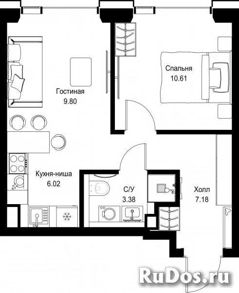 Продам 1 комнатную квартиру 36.99 м2 фотка