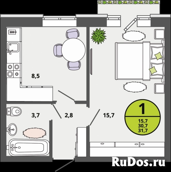 Продается однокомнатная квартира с готовым ремонтом изображение 4
