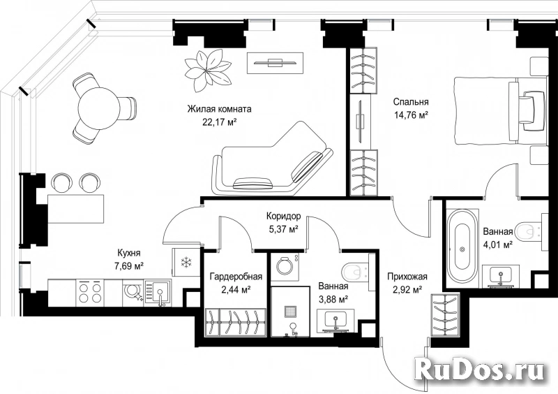 Продам 2 комнатную квартиру 63.24 м2 фотка