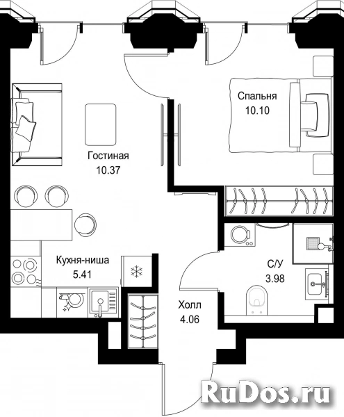 Продам 1 комнатную квартиру 33.92 м2 фотка