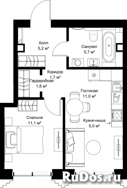 Продам 1 комнатную квартиру 41.5 м2 фотка