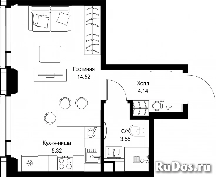 Продам 1 комнатную квартиру 27.53 м2 фотка
