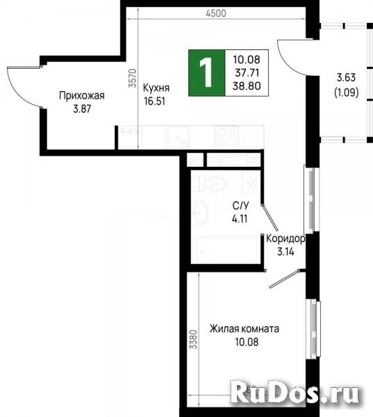 Продам 1 комнатную квартиру 38 м2 фото