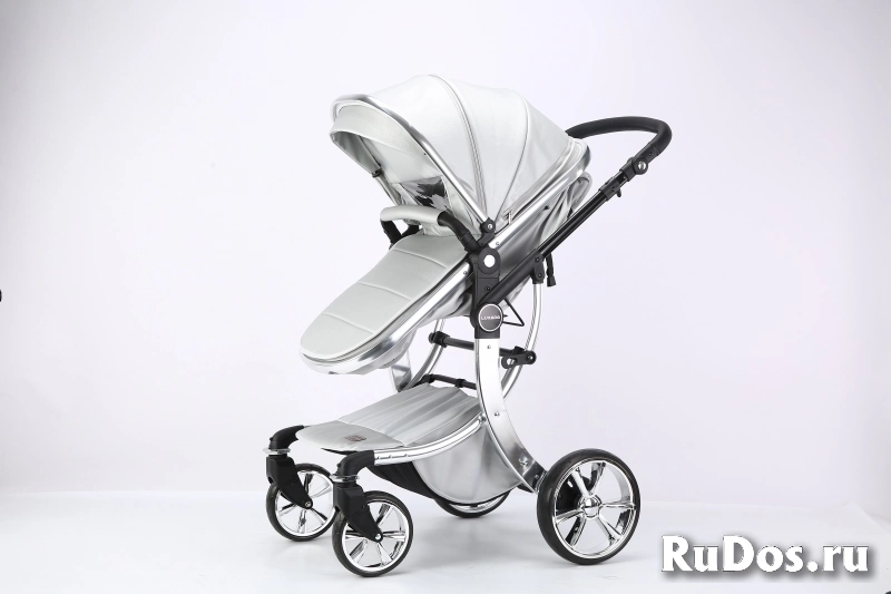 Коляска детская luxmom 608 экокожа для новорожденных изображение 8