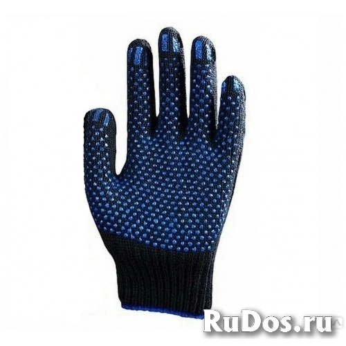 Перчатки вязаные с ПВХ 5 ниток черные фото
