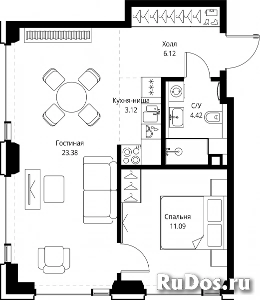 Продам 1 комнатную квартиру 48.13 м2 фотка