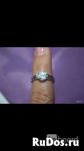 Кольцо новое серебро камень фианит циркон 16-19 раздвижное украше изображение 3