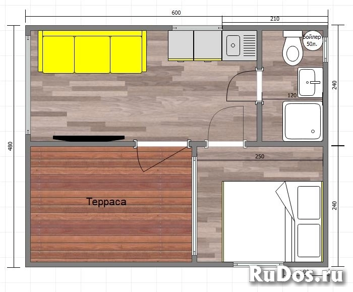 Модульный дом 28 м2 с верандой 7 м2. изображение 10