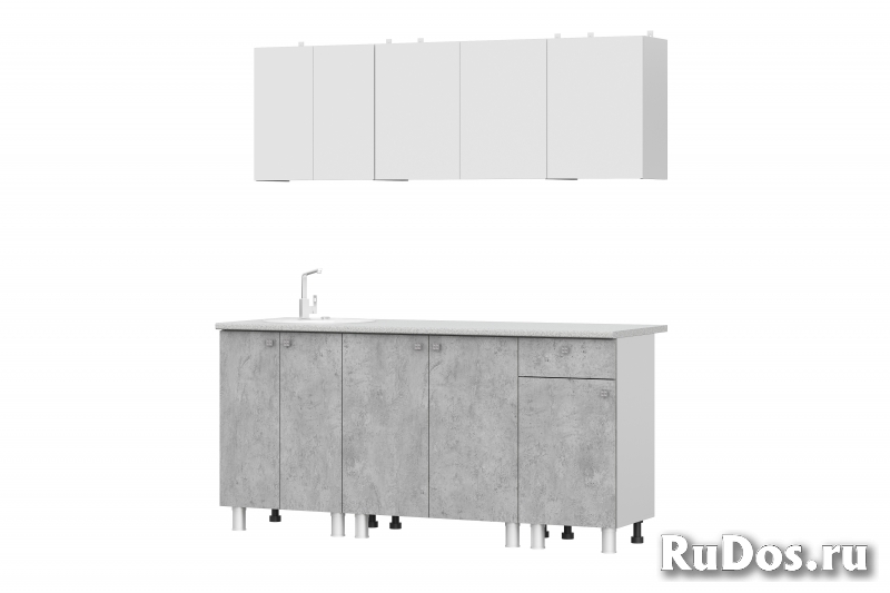 Кухня Цемент светлый/Белый 1800 изображение 4