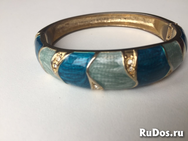 Браслет на руку стразы сваровски swarovski кристаллы голубой сини изображение 8