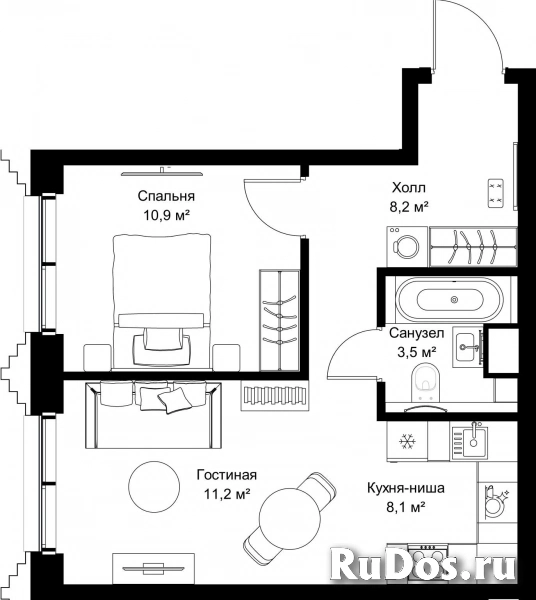 Продам 1 комнатную квартиру 41.9 м2 фотка