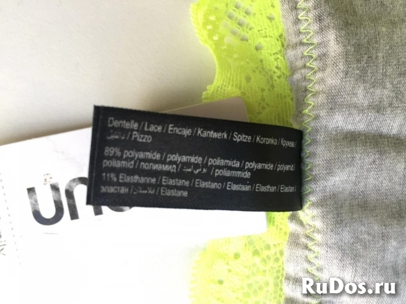 Трусы новые undis 44 46 m хлопок серые кружева неон салатовые ниж изображение 3