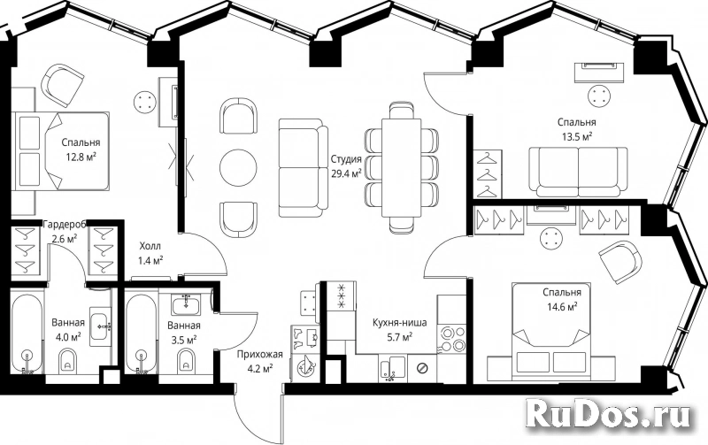 Продам 3 комнатную квартиру 91.6 м2 фотка