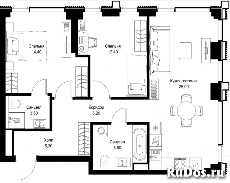 Продам 2 комнатную квартиру 71.4 м2 фотка
