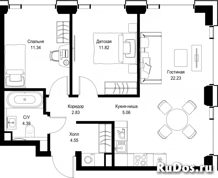 Продам 2 комнатную квартиру 62.22 м2 фотка