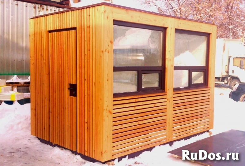 Киоск для торговли, Эко стиль, бруски лиственницы изображение 7