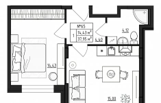 Продам 1 комнатную квартиру 37 м2 в объявлении 10 фото Продам 1 комнатную квартиру 37 м2 картинка из объявления