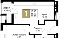 Продам 1 комнатную квартиру 36.3 м2 картинка из объявления