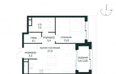 Продам 1 комнатную квартиру 65 м2 картинка из объявления