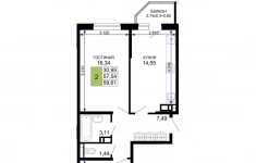 Продам 2 комнатную квартиру 59.61 м2 в объявлении 10 фото Продам 2 комнатную квартиру 59.61 м2 картинка из объявления