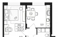 Продам 1 комнатную квартиру 39.5 м2 в объявлении 10 фото Продам 1 комнатную квартиру 39.5 м2 картинка из объявления