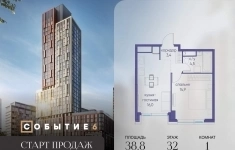 Продам 1 комнатную квартиру 38.8 м2 картинка из объявления
