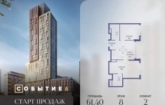 Продам 2 комнатную квартиру 61.4 м2 картинка из объявления