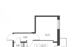 Продам 1 комнатную квартиру 34.2 м2 картинка из объявления
