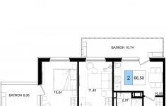 Продам 2 комнатную квартиру 66 м2 картинка из объявления