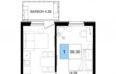 Продам 2 комнатную квартиру 39.3 м2 картинка из объявления