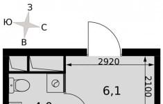 Продам 1 комнатную квартиру 27.3 м2 картинка из объявления