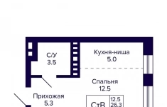 Продам 1 комнатную квартиру 26.3 м2 в объявлении 10 фото Продам 1 комнатную квартиру 26.3 м2 картинка из объявления