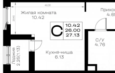 Продам 1 комнатную квартиру 27.13 м2 в объявлении 9 фото Продам 1 комнатную квартиру 27.13 м2 картинка из объявления
