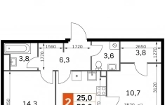 Продам 2 комнатную квартиру 56.6 м2 в объявлении 10 фото Продам 2 комнатную квартиру 56.6 м2 картинка из объявления
