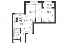 Продам 3 комнатную квартиру 77.3 м2 картинка из объявления