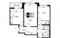 Продам 3 комнатную квартиру 84.2 м2 в объявлении 10 фото Продам 3 комнатную квартиру 84.2 м2 картинка из объявления