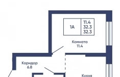 Продам 1 комнатную квартиру 32.3 м2 в объявлении 10 фото Продам 1 комнатную квартиру 32.3 м2 картинка из объявления