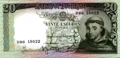 Банкнота Португалии 20 эскудо картинка из объявления