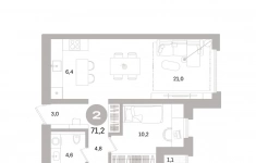 Продам 2 комнатную квартиру 71.15 м2 в объявлении 10 фото Продам 2 комнатную квартиру 71.15 м2 картинка из объявления